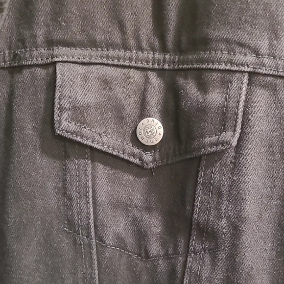 Mens Black Denim Jacket with Sherpa Lining - Picture 4 of 6